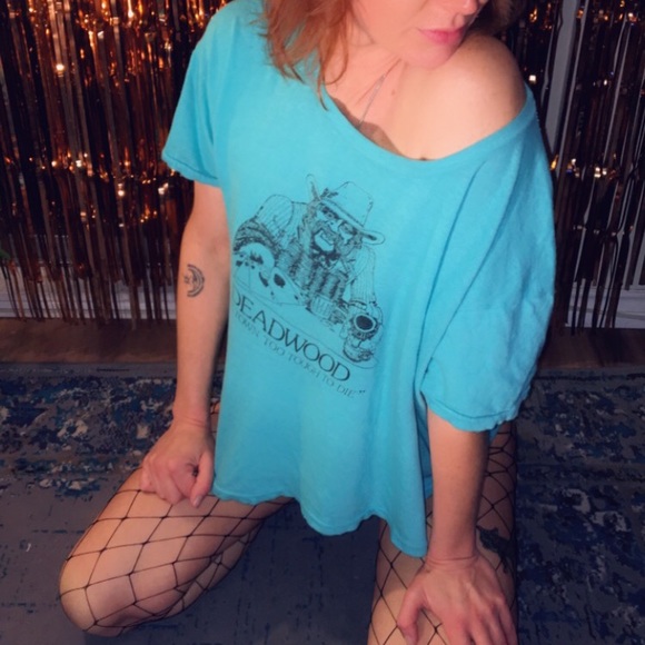 Vintage Turquoise T-Shirt - Picture 2 of 2